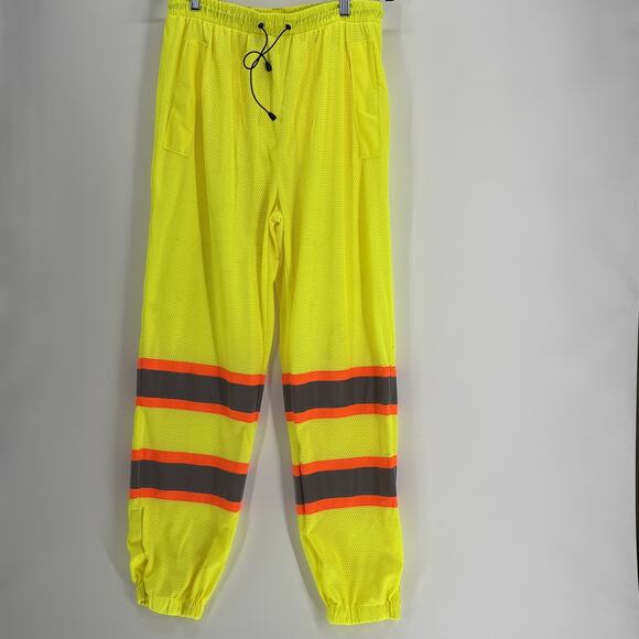 Portwest Safety Pants Mens Large Yellow Hi-Vis Mesh Reflective Workwear - Picture 1 of 6
